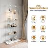 Simurq Glasvitrine Standvitrinen mit LED-Beleuchtung, Modern Glas Vitrinenschrank (1-St,Glas Vitrine mit 2 Glastür und 5 Lagen,Standvitrine mit Schloss) Modern Glasvitrinen,Sammelvitrine aus Glas Bild 3