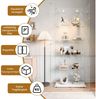 Simurq Glasvitrine Standvitrinen mit LED-Beleuchtung, Modern Glas Vitrinenschrank (1-St,Glas Vitrine mit 2 Glastür und 5 Lagen,Standvitrine mit Schloss) Modern Glasvitrinen,Sammelvitrine aus Glas Bild 4