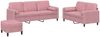 vidaXL 3-tlg. Sofagarnitur mit Kissen Rosa Samt 3202047 Bild 2