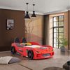 Aileenstore Autobett Rio, Kinderbett 90 x 200 cm, inkl. Lattenrost, Heckspoiler LED-Beleuchtung Bild 2