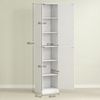 MC Star Hochschrank Badezimmerschrank hoch Badschrank schmal mit 2 Türen (Verstellbare Regale für Badezimmer, Wohnzimmer 40 x 35 x 180 cm Weiß) Bild 3