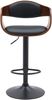 CLP 2er Set Barhocker Kingston höhenverstellbar drehbar mit schwarzem Metallgestell,walnuss/schwarz Kunstleder Bild 3