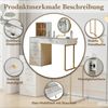 i@home Schminktisch Schminktisch-Set mit LED-beleuchtetem Spiegel, weiß (1 Schminktisch ohne Hocker), transparenter Tischplatte aus gehärtetem Glas, Maße: 120 x 45 x 115 cm Bild 3