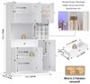 Homfa Küchenbuffet Küchenbuffet mit LED & Weinregal Küchenschrank Buffetschrank Sideboard weiß mit Steckdosenleiste & Arbeitsplatte 180x100x39cm Bild 3
