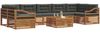 vidaXL Outdoor-Sofagarnitur mit Kissen 8 pcs Natur und Anthrazit 3373197 Bild 3