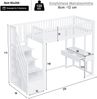 Merax 90x200 Hochbett Jugendbett Kinderbett mit Multifunktionstisch, sicherer Aufbewahrungstreppe, Weiß Bild 4