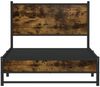 vidaXL Metallbett ohne Matratze Räuchereiche 100x190 cm 4007826 Bild 5