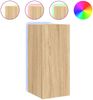 vidaXL TV-Wandschrank mit LED-Leuchten Sonoma-Eiche 30,5x35x70 cm 837236 Bild 2