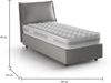 Dmora Einzelbett Arzon, Bettkasten mit Stoffbezug, 100 % Made in Italy, Öffnung vorne, inklusive Matratze 90 x 200 cm, Grau Bild 3