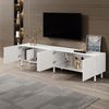 Dreidimensional geschwungenen Linien,TV-Schrank Lowboard Vier Türen zwei separate Staurräume Metallfüße Wohnzimmer Bild 3