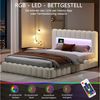 Gdood Polsterbett Stauraumbett Doppelbett LED (Type-C + USB, Hydraulisch hebbarer Stauraum), Mit Bettkasten, LED-Beleuchtung, USB-Anschluss, 160x200 cm Bild 3