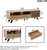 TV-Schrank 150 x 38 x 44 cm aus Spanplatte in Holzoptik, mit 2 Schubladen, 1 Tür und offenen Fächern Bild 5