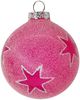 Weihnachtskugel Sterne Sand rosa Ø 8cm, halbtransparent - Schatzhauser Weihnachtschmuck Bild 1