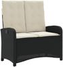 vidaXL 2-tlg. Garten-Essgruppe mit Kissen Schwarz Poly Rattan 3277319 Bild 3
