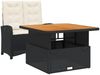 vidaXL 2-tlg. Garten-Essgruppe mit Kissen Schwarz Poly Rattan 3277319 Bild 2