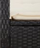 vidaXL 2-tlg. Garten-Essgruppe mit Kissen Schwarz Poly Rattan 3277319 Bild 5