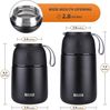 Thermobehälter Edelstahl 500ml 700ml Warmhaltebehälter faltbare Löffel Schwarz Bild 5