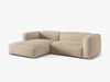 Micadoni Ecksofa Martina 2-Sitzer Links Samt Helles Beige Bild 2