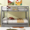Etagenbett mit Ausziehbett, Lattenrost, Leiter und Rausfallschutz, 140x200 cm, Kinderbett, Kiefer Bild 2