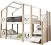 Etagenbett 90×200 cm aus Holz mit Treppe und Stauraum, weiß Bild 5