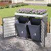 Flieks Mülltonnenbox, Mülltonnenschrank für 2 Tonnen 120–240L mit Pflanzkasten & Schloss Bild 2