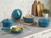 Gusseisen Kochgeschirrset 7-teilig CASTORA Blau Bild 3