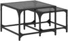 vidaXL Satztische 2 Stk. mit Glasplatte Schwarz Stahl 845983 Bild 2