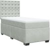 vidaXL Boxspringbett mit Matratze Hellgrau 100x200 cm Samt 3290846 Bild 2