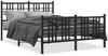 vidaXL Bettgestell mit Kopf- und Fußteil Metall Schwarz 137x190 cm 376341 Bild 2