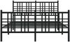 vidaXL Bettgestell mit Kopf- und Fußteil Metall Schwarz 137x190 cm 376341 Bild 4