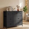 SONGMICS Kommode mit 8 Stoffschubladen, Aufbewahrungsschrank mit Metallrahmen, 98,7 x 30 x 74,7 cm, Schwarz Bild 3