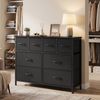 SONGMICS Kommode mit 8 Stoffschubladen, Aufbewahrungsschrank mit Metallrahmen, 98,7 x 30 x 74,7 cm, Schwarz Bild 2