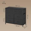 SONGMICS Kommode mit 8 Stoffschubladen, Aufbewahrungsschrank mit Metallrahmen, 98,7 x 30 x 74,7 cm, Schwarz Bild 5