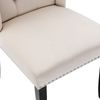 Merax Esszimmerstuhl (2 St), 2er Set Polsterstuhl Wohnzimmerstuhl Samt mit Nagelkopfbesatz, Eichenbeine, Beige Bild 5