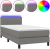 vidaXL Boxspringbett mit Matratze & LED Dunkelgrau 90x200 cm Stoff 3133286 Bild 2