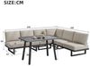 Celya Gartenlounge-Set Gartenlounges Balkon, Gartenmöbel Lounge Set mit Ecksofa, (Ecksofa, Outdoor-Relaxbett, Esstisch, Kann in ein Liegebett umgewandelt werden, verzinkter Stahl, Grau), Ecksofa, Outdoor-Relaxbett, Esstisch Bild 2