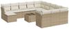 vidaXL 13-tlg. Garten-Sofagarnitur mit Kissen Beige Poly Rattan 3250477 Bild 2