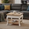 Couchtisch SVEA mit Ablage - 60x60x50cm, Holz, Natura-Weiß | Beistelltisch Kleiner Tisch Wohnzimmer Bild 2