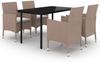 vidaXL 5-tlg. Garten-Essgruppe mit Auflagen Poly Rattan und Glas 3099705 Bild 2