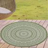 Carpetia Outdoorteppich zeitlos, rund, Höhe: 5 mm, pflegeleicht, wetterbeständig, für Innen- und Außenbereich geeignet Bild 5