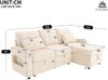 Merax L‑förmiges Ecksofa, multifunktionales Schlafsofa, mit Schlaffunktion, Stauraum, LED‑Beleuchtung, USB‑Ladeanschluss, Getränkehalter, Seitentaschen, Beige Bild 4