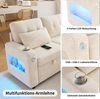 Merax L‑förmiges Ecksofa, multifunktionales Schlafsofa, mit Schlaffunktion, Stauraum, LED‑Beleuchtung, USB‑Ladeanschluss, Getränkehalter, Seitentaschen, Beige Bild 5