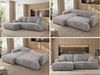 Ecksofa OVO mit schlaffunktion und bettkasten, Wellenfeder, lose Kissen, L-form 271x195 cm - Hellgrau Plüsch - linke Seite Bild 2