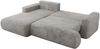 Ecksofa OVO mit schlaffunktion und bettkasten, Wellenfeder, lose Kissen, L-form 271x195 cm - Hellgrau Plüsch - linke Seite Bild 5