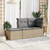 vidaXL Gartenhocker mit Kissen Beige 55x55x37 cm Poly Rattan 366092 Bild 3
