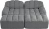 Ecksofa modular in Grau, Granulierter Fleece, rahmenlos mit Ottomanen und 32D-Hochdichtschaum,79 x 210 x 165 cm Bild 4