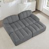 Ecksofa modular in Grau, Granulierter Fleece, rahmenlos mit Ottomanen und 32D-Hochdichtschaum,79 x 210 x 165 cm Bild 3