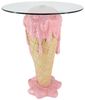 riess-ambiente Bistrotisch ICE CREAM 105cm beige/rosa- Glas, Eiswaffel, handgemacht, rund, modern (Einzelartikel, 1-St), Pop-Art Bartisch - ideal für Küche, Essbereich od. kleine Sitznischen Bild 4