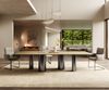 Esstisch Edge 300x100 Keramik Laminam® Sabbia Eichefarbig Pilier Edelstahl Graphit Bild 2