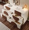 Weiße Kommode Sideboard 121x71x41 cm Mit 6 Schubladen Elegantes Geschwungenes Design Aufbewahrungsschrank Mit Kippsicherung Für Wohnzimmer Flur Schlafzimmer Bild 3